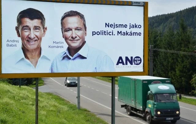Andrej Babiš a Martin Komárek ve volební kampani 2013