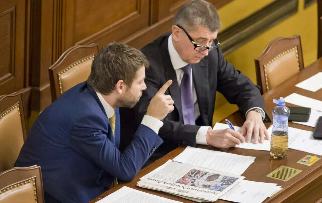 Ministr spravedlnosti Robert Pelikán a exministr financí Andrej Babiš 
