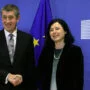 Poslanec Andrej Babiš (ANO) a eurokomisařka Věra Jourová