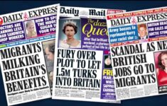 Co titulní strana, to Hrůza z imigrantů -  atmoséra brexitové kampaně.