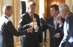 Premiér Andrej Babiš, ministr zahraničí Tomáš Petříček, ministr vnitra Jan Hamáček a prezident Miloš Zeman 