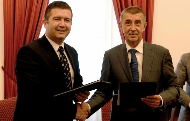 Předseda ČSSD Jan Hamáček a předseda hnutí ANO a premiér Andrej Babiš 