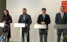 Zástupci pražské ODS: Alexandra Udženija, Ondřej Martan, Tomáš Portlík a Petr Fifka