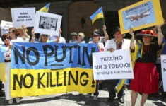 Demonstrace proti ruské agresi na Ukrajině, ilustrační foto