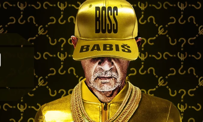 Plakát k divadelní inscenaci Boss Babiš