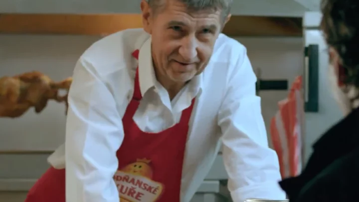Andrej Babiš v reklamě na vodňanská kuřata