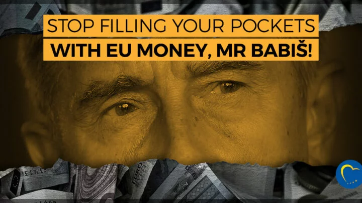 „Přestaňte si cpát kapsy evropskými penězi, pane Babiši.“ Koláž frakce Evropské lidové strany 