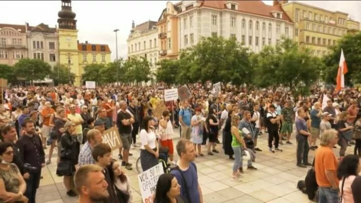 Pondělní demonstrace na Masarykově náměstí v Ostravě