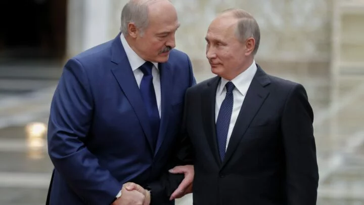  Alexandr Lukašenko a Vladimir Putin