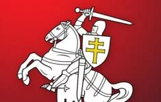 Pahoňa čili rytíř s mečem cválající na koni - znak svobodné Bělorusi 