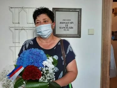 Jana Filipová u Krajského soudu v Praze po vynesení zamítavého verdiktu