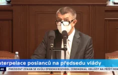 Premiér Andrej Babiš během čtvrtečních  interpelací 
