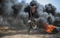 Protest v pásmu Gazy.