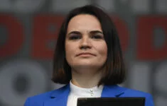 Exilová běloruská prezidentka Svjatlana Cichanouská v Praze (8. 6. 2021)