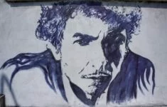 Umělec Bob Dylan umělecky ztvárněný.