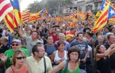 Demonstrace katalánských separatistů.