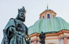 Socha Karla IV. na Křižovnickém náměstí u Karlova mostu na Starém Městě v Praze byla odhalena roku 1851