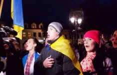 Ukrajinští studenti se v polském městě Řešově připojili k demonstracím Euromajdanu ve vlasti