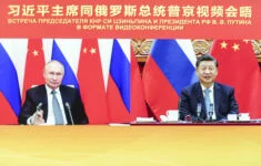 Videokonference čínského prezidenta Si Ťin-pchinga s ruským prezidentem V. V. Putinem (15. 12. 2021)
