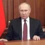 Ruský prezident Vladimir Putin během projevu, ve kterém oznámil, že dal svolení ke speciální vojenské operaci na Ukrajině.