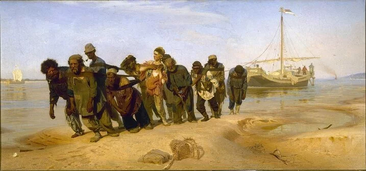 Burlaci na Volze – Ilja Repin, olejomalba (1870–1873)