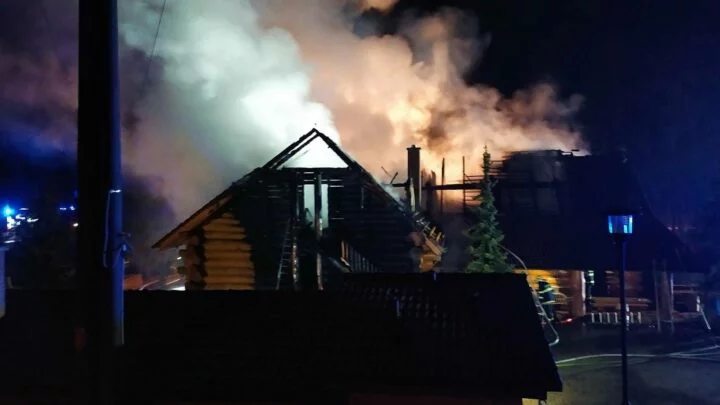 Požár hospody Vratislava Mynáře v Osvětimanech