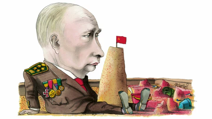 Ruský tyran a válečný zločinec V. V. Putin 