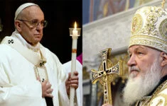 Papež František a moskevský patriarcha Kirill (koláž)
