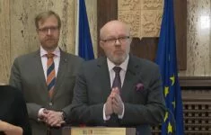 Ministr Vlastimil Válek a jeho náměstek Jakub Dvořáček na tiskové konferenci představili priority zdravotnictví pro dobu našeho předsednictví EU.