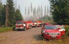Likvidace požáru v okolí Hřenska objektivem hasičů