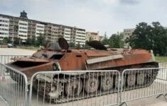 Ukázka ruské vojenské techniky zničené ukrajinskou armádou během ruské invaze na Ukrajinu (Praha, 29. 7. 2022)