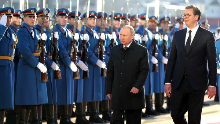 Ruský prezident Vladimir Putin a srbský prezident Aleksandar Vučić