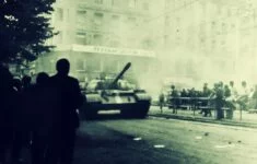 Sovětský okupační tank na Můstku v Praze