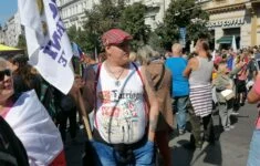 Demonstrace proti vládě Petra Fialy. Václavské náměstí v Praze, 3. září
