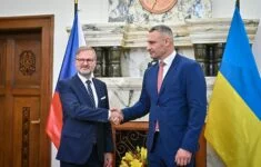 Český premiér Petr Fiala přijal starostu Kyjeva Vitalije Klčka