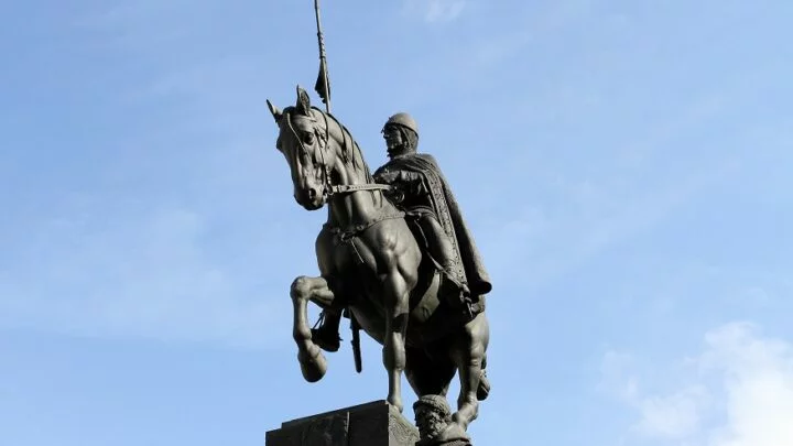 Jezdecká socha svatého Václava na Václavském náměstí v Praze