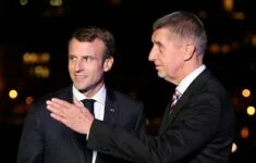 Andrej Babiš (ANO) a francouzský prezident Emmanuel Macron.