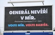 Billboard Andreje Babiše před druhým kolem prezidentských voleb (2023).