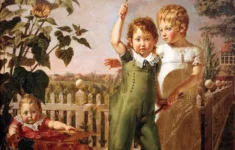 Slavný romantický obraz Hülsenbeckovy děti (Philipp Otto Runge, olej, 1805–1806)