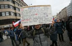 Proruská demonstrace na Václavském náměstí