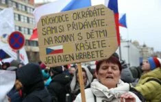 Proruská demonstrace na Václavském náměstí