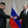 Severokorejský vůdce Kim Čong-un a ruský prezident Vladimir Putin během setkání na ruském Dálném východě.