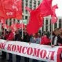 Komunistické shromáždění za spravedlivé volby v Moskvě v roce 2019.