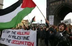 Shromáždění a pochod na podporu Palestinců v Praze. Ilustrační foto
