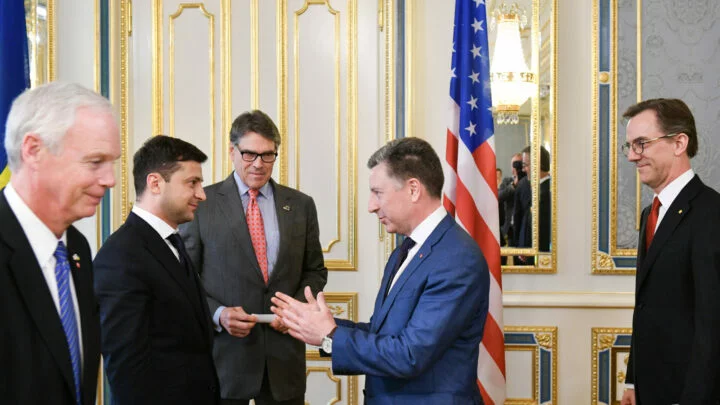 Ukrajinský prezident Volodymyr Zelenskyj a Kurt Volker