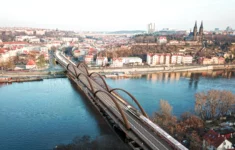 Nová podoba železničního mostu pod Vyšehradem.