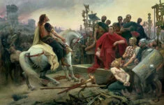 V Galii se Caesarovi dařilo. Ke kapitulaci přiměl i obávaného galského vojevůdce Vercingetoriga.