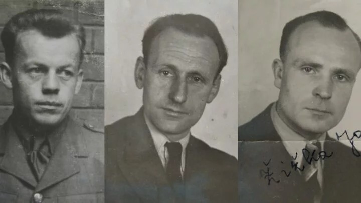 Členové výsadku Barium: Josef Šandera, Tomáš Býček, Josef Žižka