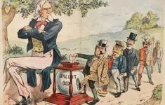 Karikatura s tématem amerických voleb z roku 1899.