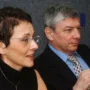 Libuše Šmuclerová s tehdejším generálním ředitelem televize Nova Vladimírem Železným na tiskové konferenci v roce 2003